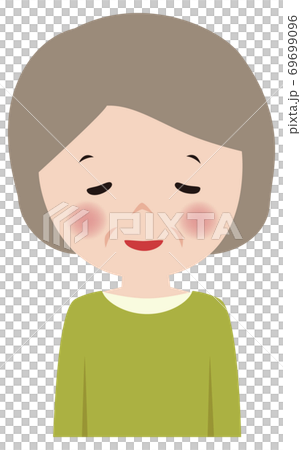 女性 かわいい シニア キャラクター 安心するシニア女性のイラスト素材