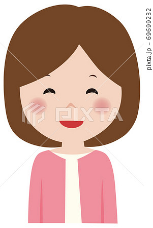 女性 かわいい キャラクター 笑顔の女性のイラスト素材