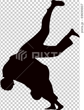 柔道背負い投げシルエット 69699807