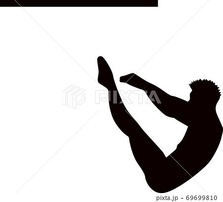 飛込選手シルエットのイラスト素材