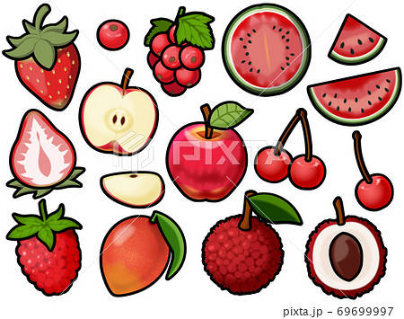 赤い果物のイラスト素材
