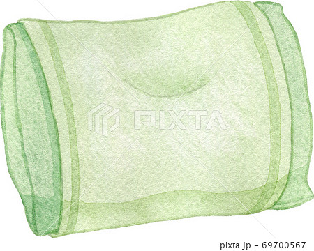 緑色の枕のイラスト素材