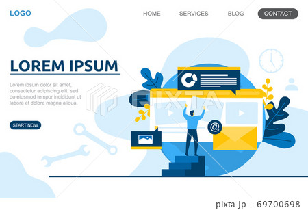 People Build Website Design Web Page Project Development Illustration 69700698