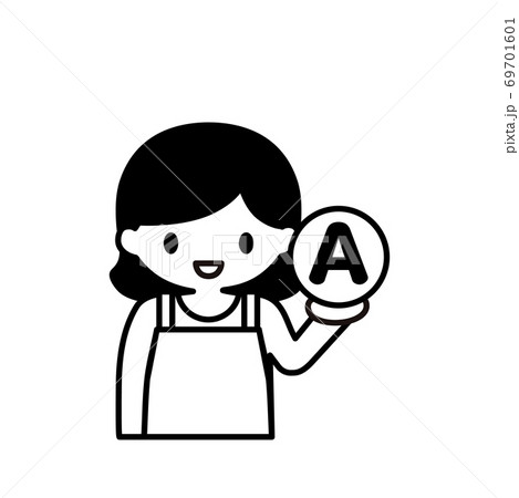 Aを選択した主婦のイラスト 69701601