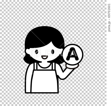 Illustration of a housewife who chose A 69701601