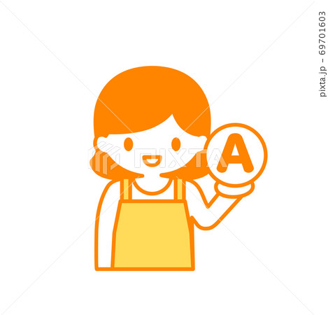 Aを選択した主婦のイラストのイラスト素材