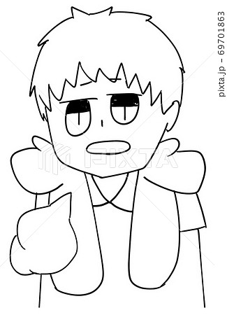 呆れて溜息を吐く看護師 【線画】 呆れて溜息を吐く看護師 【線画】 69701863