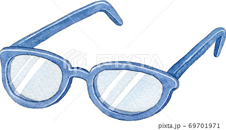 眼鏡 青 のイラスト素材