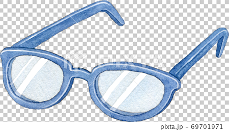 眼鏡 青 のイラスト素材