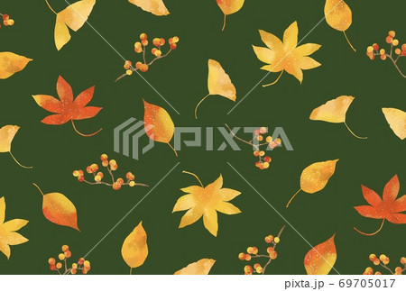 優しいタッチの秋の紅葉イラストのイラスト素材