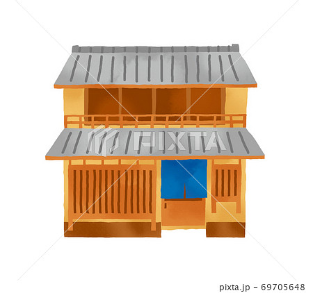 日本の伝統的な町家のイラスト 日本の伝統的な町家のイラスト 69705648