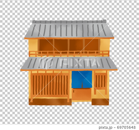 日本の伝統的な町家のイラスト 日本の伝統的な町家のイラスト 69705648