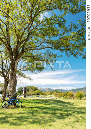 蒜山高原 サイクリングのイメージの写真素材