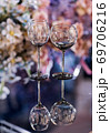 Empty glasses set in a modern restaurant 69706216