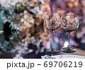Empty glasses set in a modern restaurant 69706219