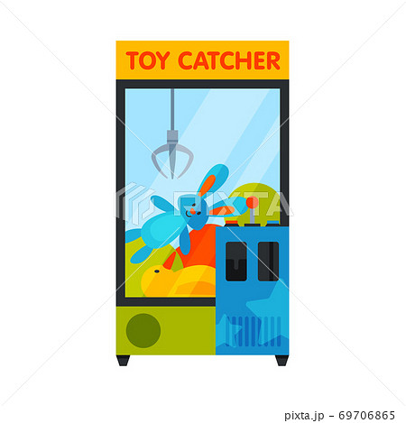 Claw Crane Game Machine, Gaming Computer Machinery Vector Illustration Claw Crane Game Machine, Gaming Computer Machinery Vector Illustration 69706865