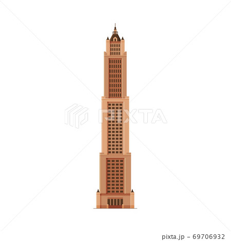 Downtown Skyscraper, City Business or Residential Building Exterior Vector Illustration Downtown Skyscraper, City Business or Residential Building Exterior Vector Illustration 69706932