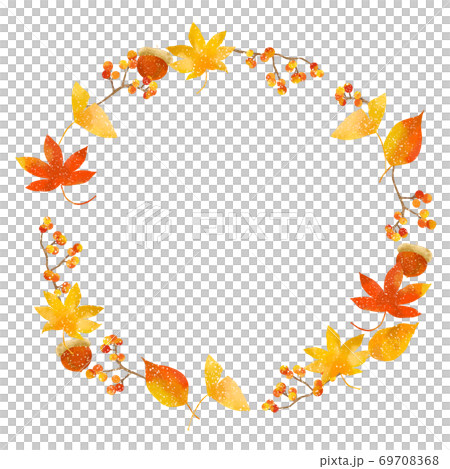 Autumn leaves frame with a gentle touch Autumn leaves frame with a gentle touch 69708368