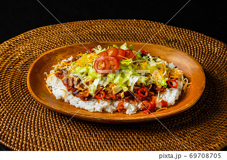 タコライス　Japanese food, Okinawa style taco rice 69708705