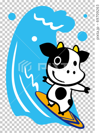 Ox enjoying surfing Ox enjoying surfing 69709263