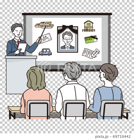Seniors attending inheritance seminars 69710442