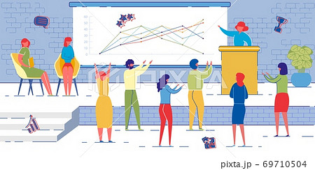 Business Woman making Presentation on Conference. 69710504