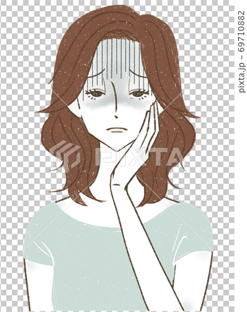 顔面蒼白の女性 顔面蒼白の女性 69710882