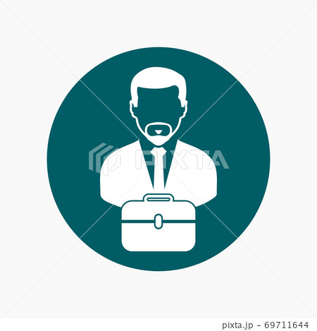 Business man Icon with briefcase.  69711644