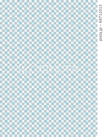 和柄_麻の葉_刺し子_3_水色_シームレスパターン 和柄_麻の葉_刺し子_3_水色_シームレスパターン 69712013