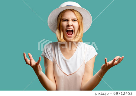 furious woman feeling rage angry screaming lady furious woman feeling rage angry screaming lady 69712452