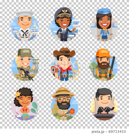 Cartoon People Avatars with Different Professions Cartoon People Avatars with Different Professions 69713433