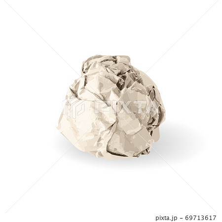 Crumpled Paper Ball Isolated on White background Crumpled Paper Ball Isolated on White background 69713617