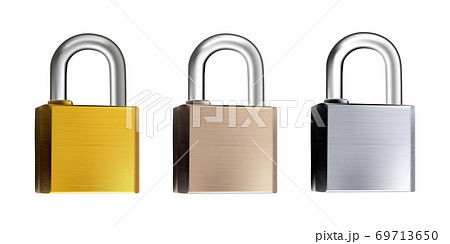Metal Locks Collection with Golden, Copper and Silver Lock 69713650