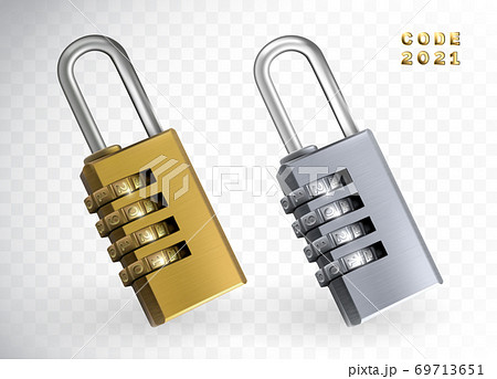 Combination Lock with Numbers 2021 Vector Illustration 69713651