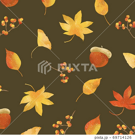 優しいタッチの秋の紅葉イラスト 69714126