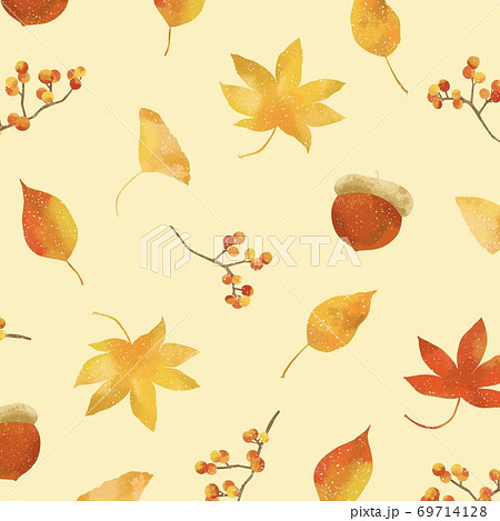 優しいタッチの秋の紅葉イラスト 69714128