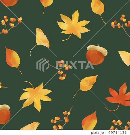 優しいタッチの秋の紅葉イラスト 69714131