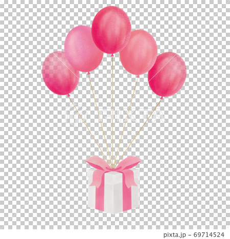 風船とプレゼントのイラスト 風船とプレゼントのイラスト 69714524