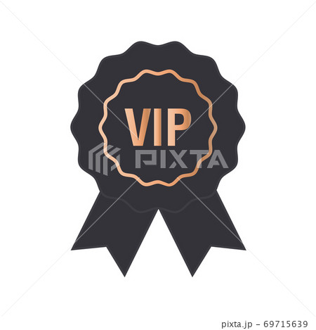 Vip Label Badge Or Vector Black Banner のイラスト素材