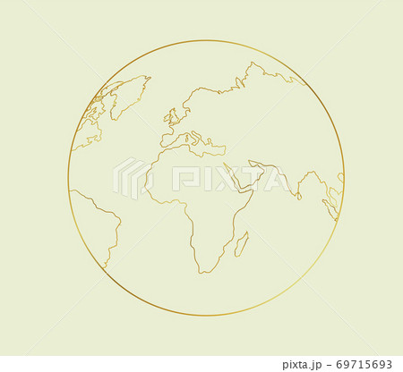 Golden world globe. Vector earth icon. Map Golden world globe. Vector earth icon. Map 69715693