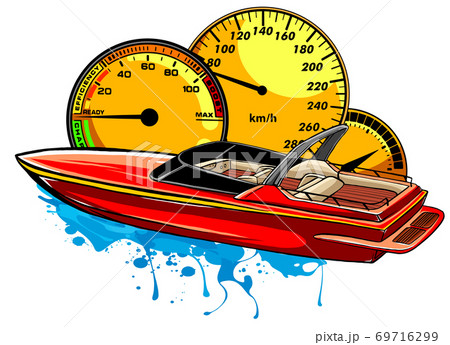 graphics Speed boat race vector illustration art 69716299