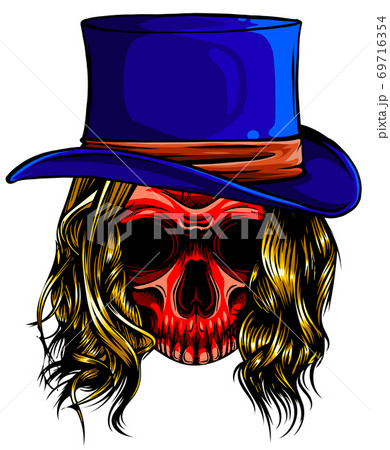 Cowboy skull wearing a stylish fedora 
