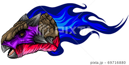 Flaming dinosaurus with flames isolated vector illustration Flaming dinosaurus with flames isolated vector illustration 69716880
