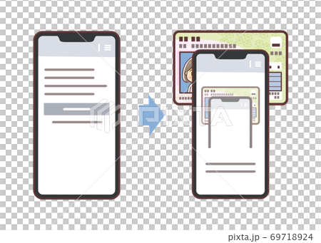 Illustration of how to read my number card on a smartphone (deformed) 69718924