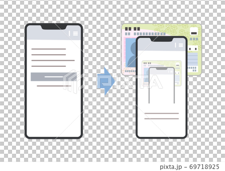 Illustration of how to read my number card on a smartphone (simple) 69718925