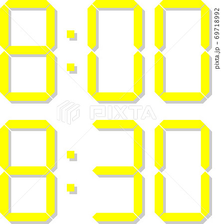 デジタル時計_影付_8時 69718992