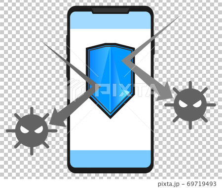 Illustration that protects smartphones from virus infection 69719493