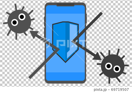Illustration that protects smartphones from virus infection 69719507