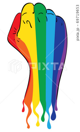 Rainbow clenched fist 69719653
