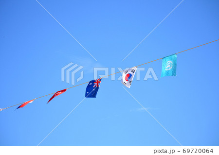 青空になびく万国旗 青空になびく万国旗 69720064
